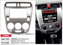 Переходная рамка для установки автомагнитолы CARAV 11-216: 2 DIN / 173 x 98 mm / 178 x 102 mm / HONDA City 2008-2014; Ballade 2011-2014
