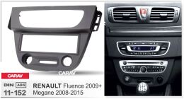 Переходная рамка для установки автомагнитолы CARAV 11-152: 1 DIN / 182 x 53 mm / RENAULT Megane 2008-2015, Fluence 2009+