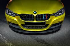 Сплиттер переднего М-бампера для BMW 3-series. Черный глянцевый