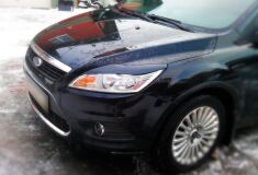 Накладки на фары (реснички) Ford Focus 2 2008-2011 рестайлинг (ABS)