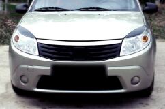 Накладки на передние фары (Реснички) Renault Sandero 2009-2013, Sandero Stepway 2009-2013