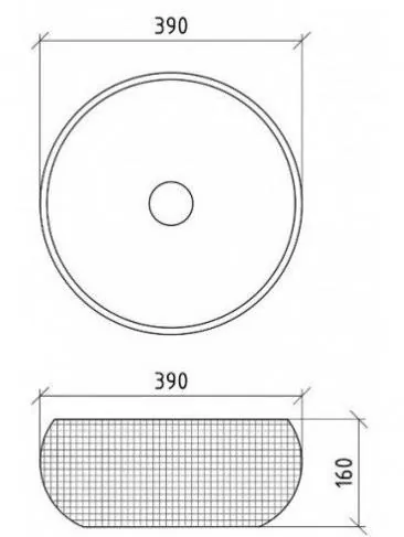 Габаритная схема Раковина Armadi Art LV204 Corian 819-G