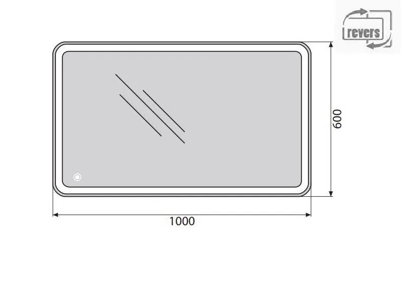 Габаритная схема Зеркало BelBagno SPC-MAR-1000-600-LED-TCH