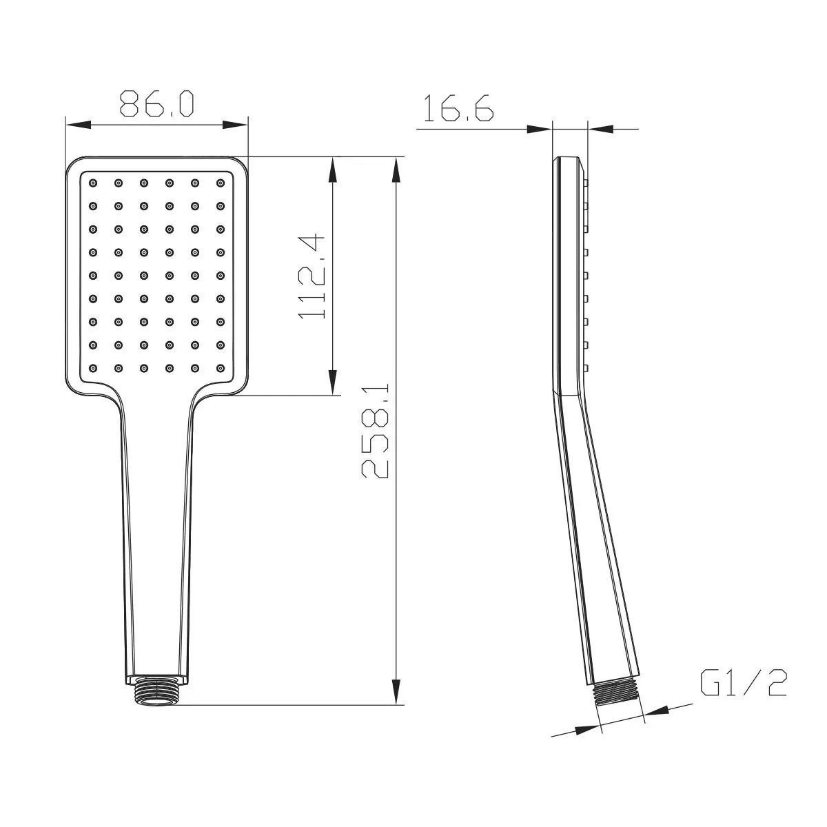 Габаритная схема Душевая лейка Lemark LM8124C