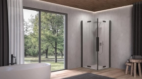 Душевой уголок Kolpa San Polaris Fold Q 90х90 см black 