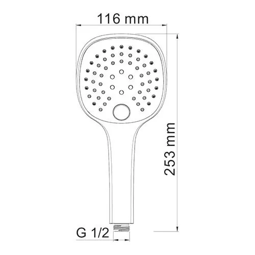 Габаритная схема Душевая лейка Wasserkraft A050