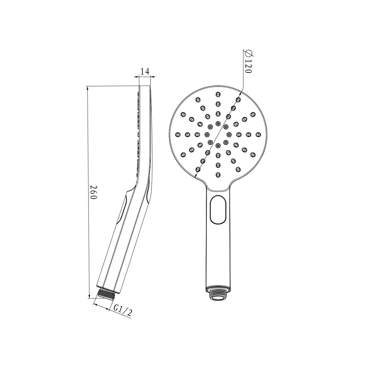 Габаритная схема Душевая лейка Lemark LM8122BL