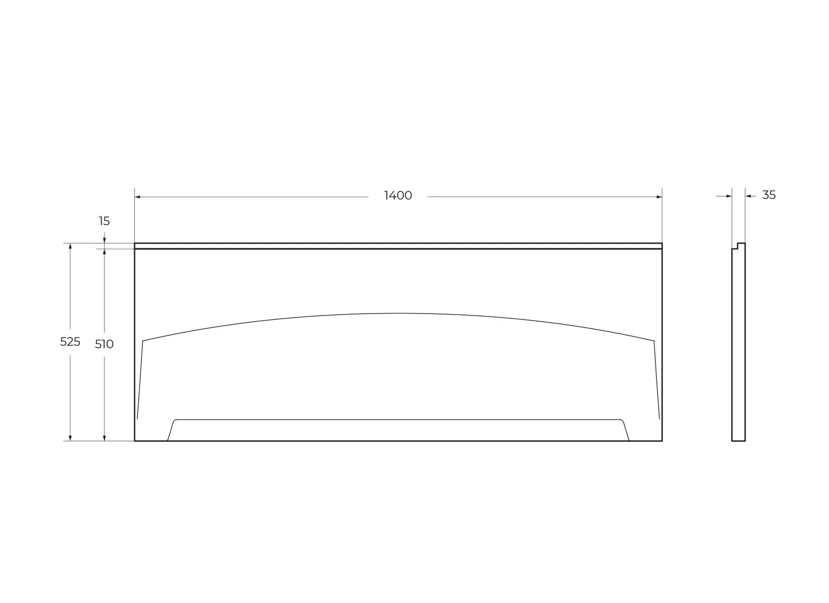 Габаритная схема Экран Cezares Eco ECO-140-F-SCR-W37 140 см