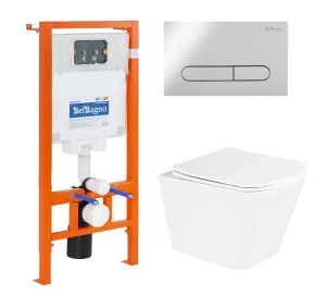 Комплект BelBagno Due BB3103CHR/SC/BB002-80/BB005-PR-CHROME кнопка смыва хром глянец 