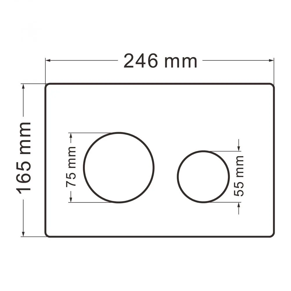 Габаритная схема Кнопка смыва Abber AC0121MB