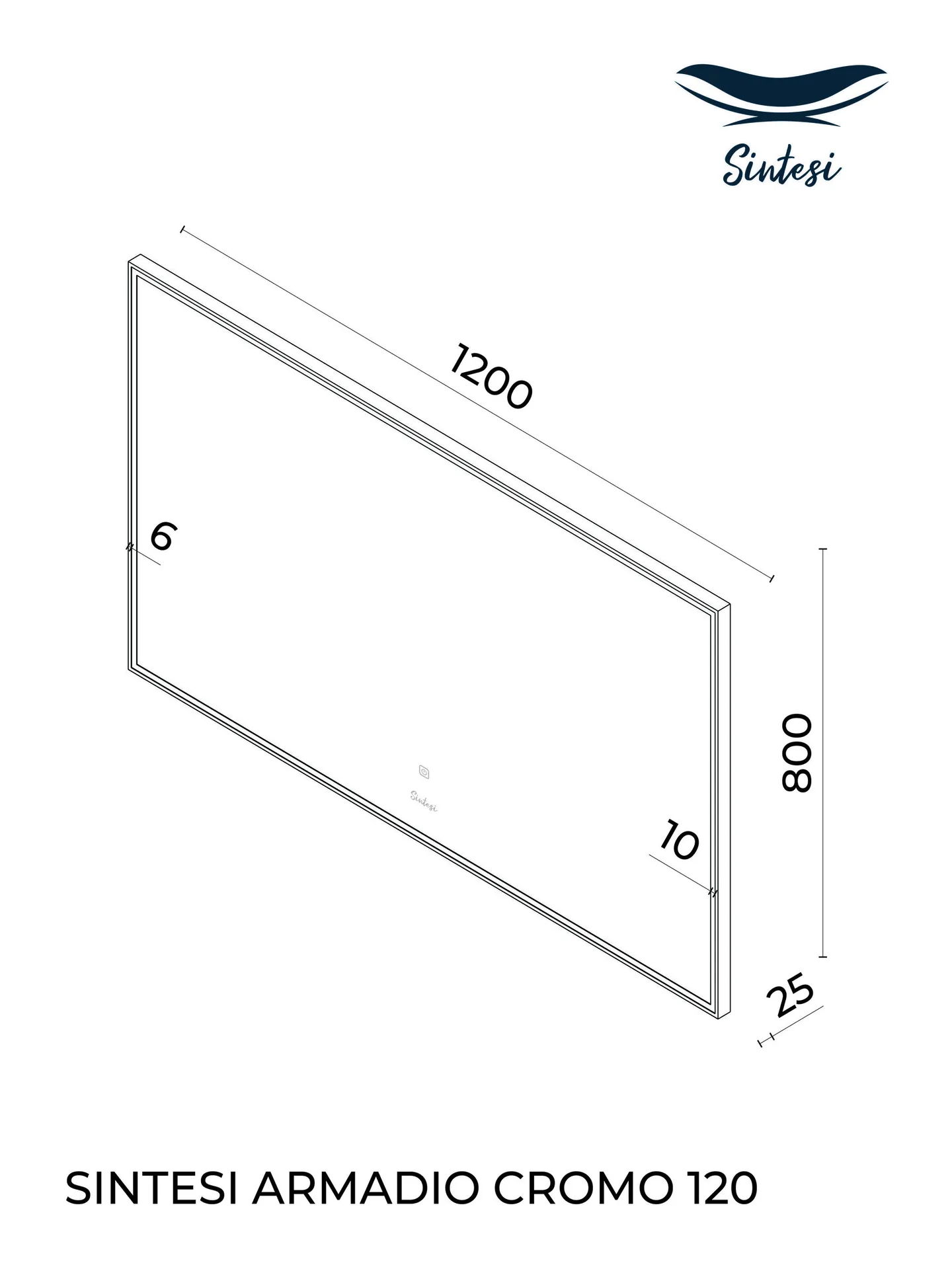 Габаритная схема Зеркало Sintesi Armadio cromo 120