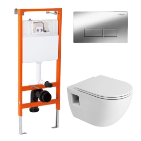 Комплект BelBagno Eco CZR-526-TH-R/CZR-2040-SC/BB097/Q.CR кнопка смыва хром 