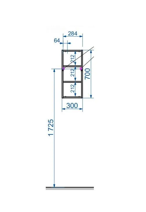 Габаритная схема Шкаф Эстет Dallas Luxe R белый