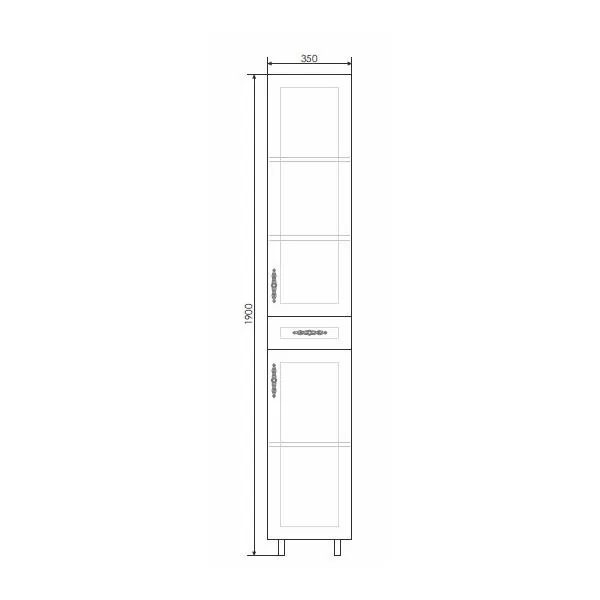 Габаритная схема Шкаф-пенал Comforty Севилья 35 слоновая кость