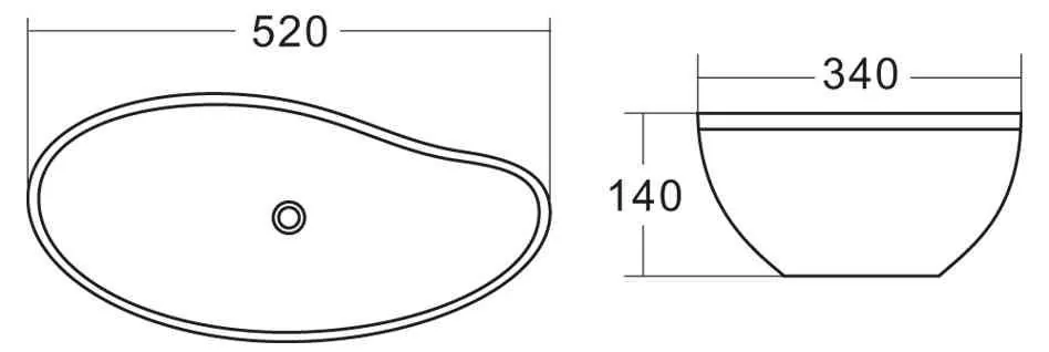 Габаритная схема Раковина BelBagno BB1362