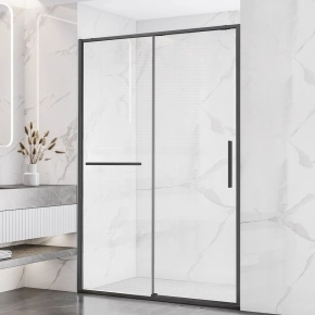 Душевая дверь в нишу Vincea Слим Софт (Slim Soft) VDS-1SS130CLGM 1300 вороненая сталь стекло прозрачное 