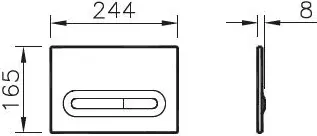 Габаритная схема Кнопка смыва Vitra Loop T 740-0780 хром