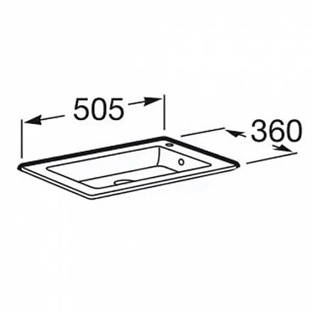 Габаритная схема Мебельная раковина Roca Debba 50x36 32799J00Y
