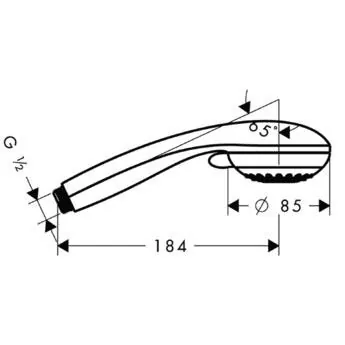 Габаритная схема Душевая лейка Hansgrohe Crometta 28563000