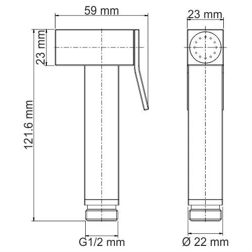 Габаритная схема Гигиенический душ Wasserkraft A138