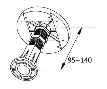 Габаритная схема Ножки для поддона Cezares TRAY-LEGS-AS-09