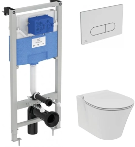 Комплект Ideal Standard Connect Air AquaBlade P212101 (подвесной унитаз + инсталляция + кнопка + сиденье) 