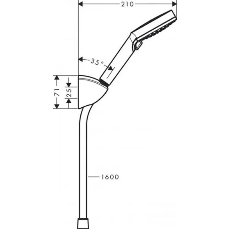 Габаритная схема Душевой гарнитур Hansgrohe Vernis Blend 26273000