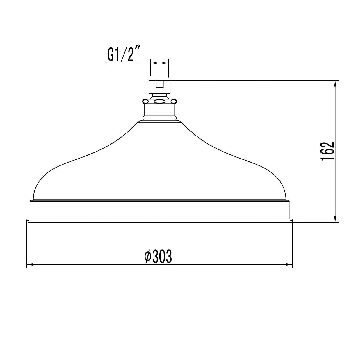 Габаритная схема Верхний душ Lemark LM9830B