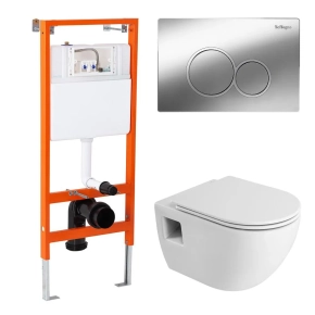 Комплект BelBagno Eco CZR-526-TH-R/CZR-2040-SC/BB097/R.CR кнопка смыва хром 