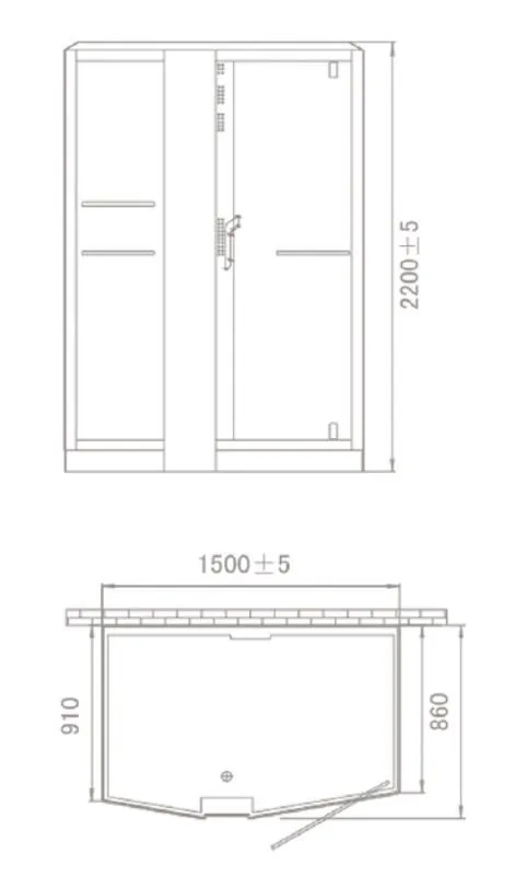 Габаритная схема Душевая кабина Orans 89102RW