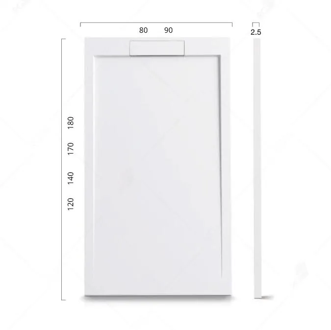 Габаритная схема Поддон для душа RGW STL 120х80