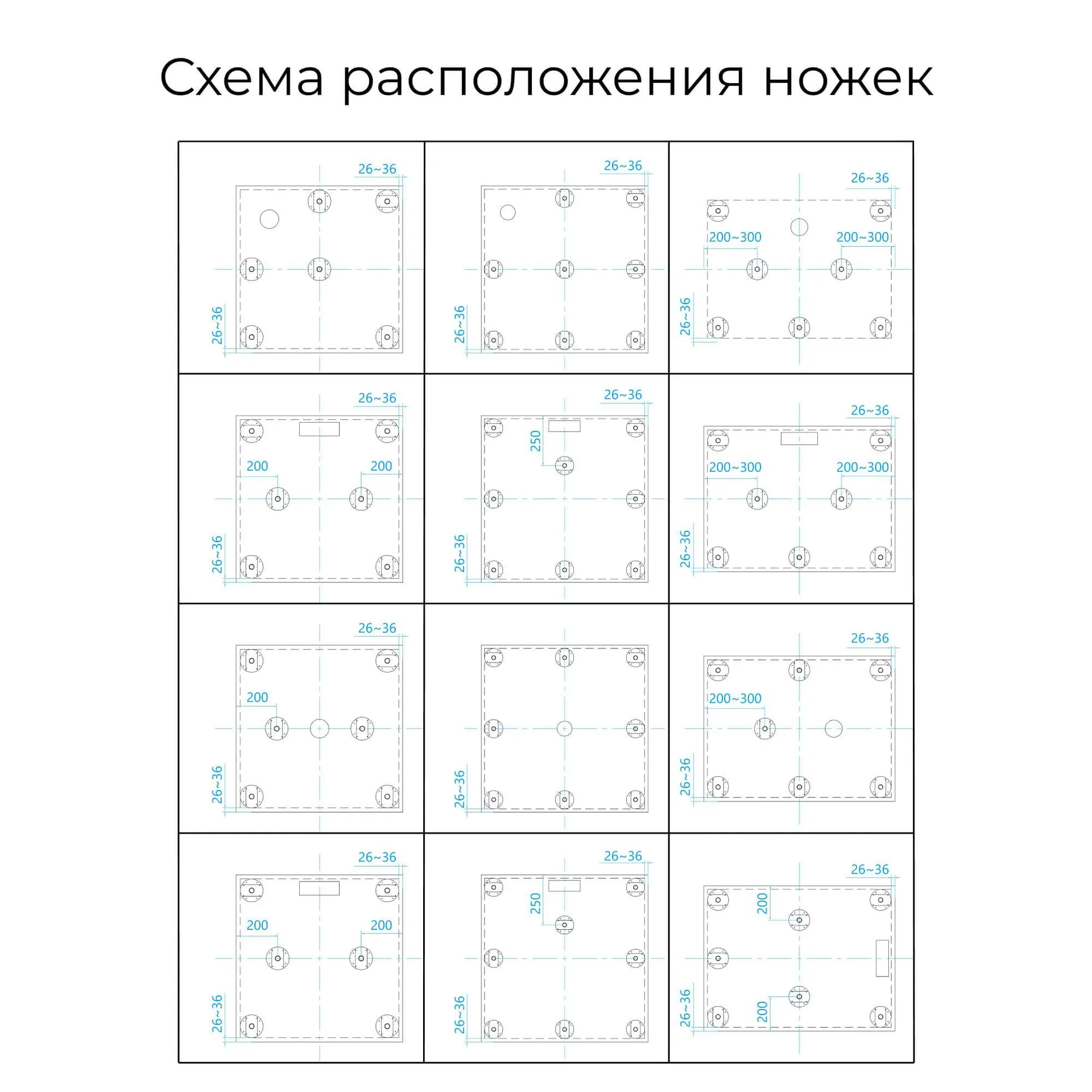 Габаритная схема Поддон для душа RGW Stone Tray ST-W 90х90