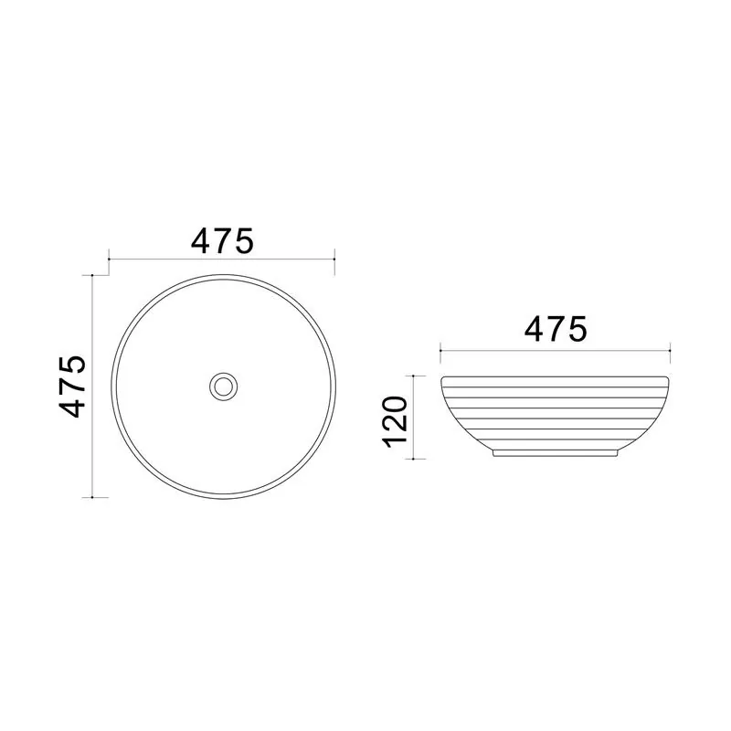 Габаритная схема Раковина Azario XML40041B20 50 см