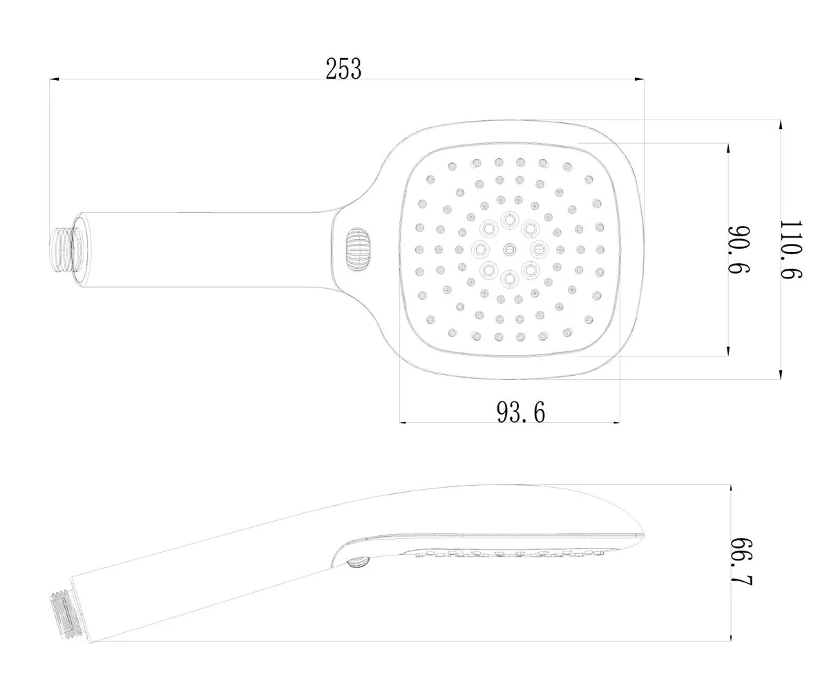 Габаритная схема Душевая лейка Lemark LM1013C