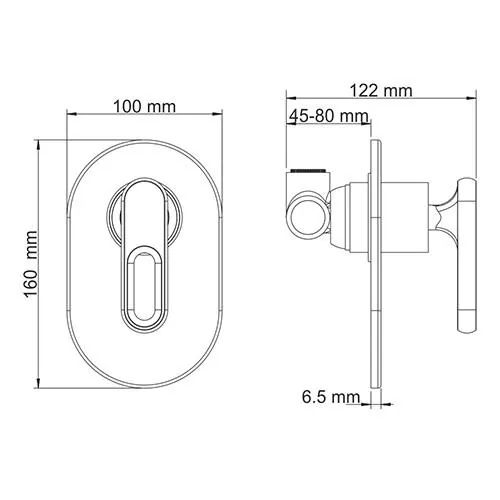 Габаритная схема Душевой комплект Wasserkraft Kammel A12831