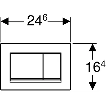 Габаритная схема Кнопка смыва Geberit Sigma 30 115.883.DW.1 черная