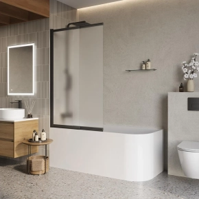 Шторка на ванну BelBagno Luce VF-11-90/145-P-NERO 