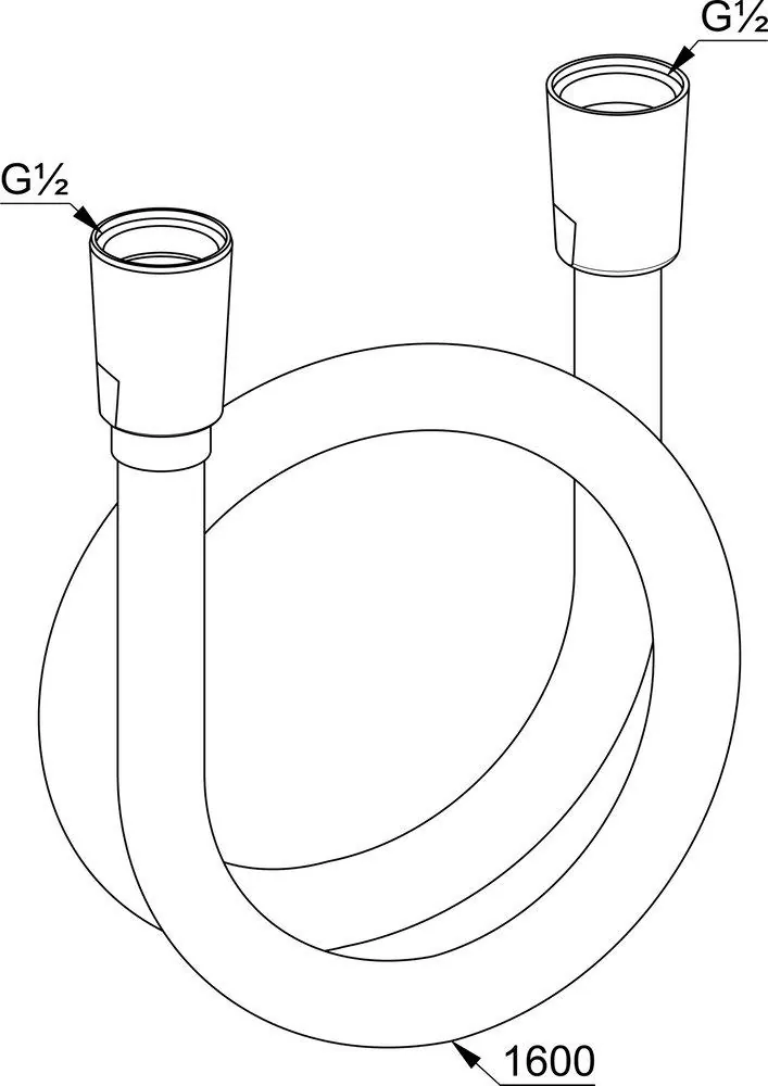 Габаритная схема Душевой шланг Kludi Logoflex 6105605-00