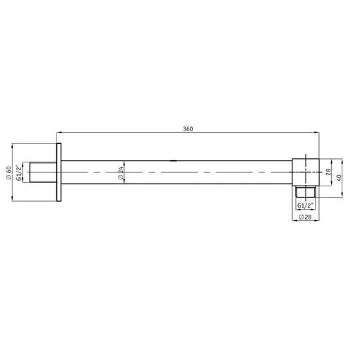 Габаритная схема Кронштейн для верхнего душа RGW Shower Panels SP-121B
