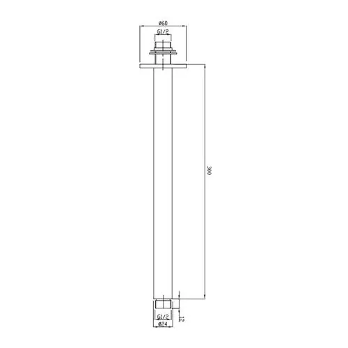 Габаритная схема Кронштейн для верхнего душа RGW Shower Panels SP-131