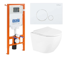 Комплект BelBagno Uno BB3105CHR/SC/BB002-80/BB014-SR-BIANCO кнопка смыва белая 