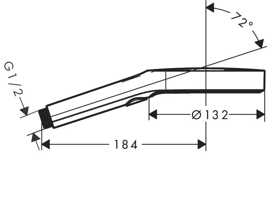 Габаритная схема Душевая лейка Hansgrohe Rainfinity 26864700