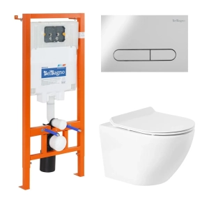 Комплект BelBagno Sfera-R BB046CHR/BB2111SC/BB002-80/BB005-PR-CHROME кнопка смыва хром глянец 