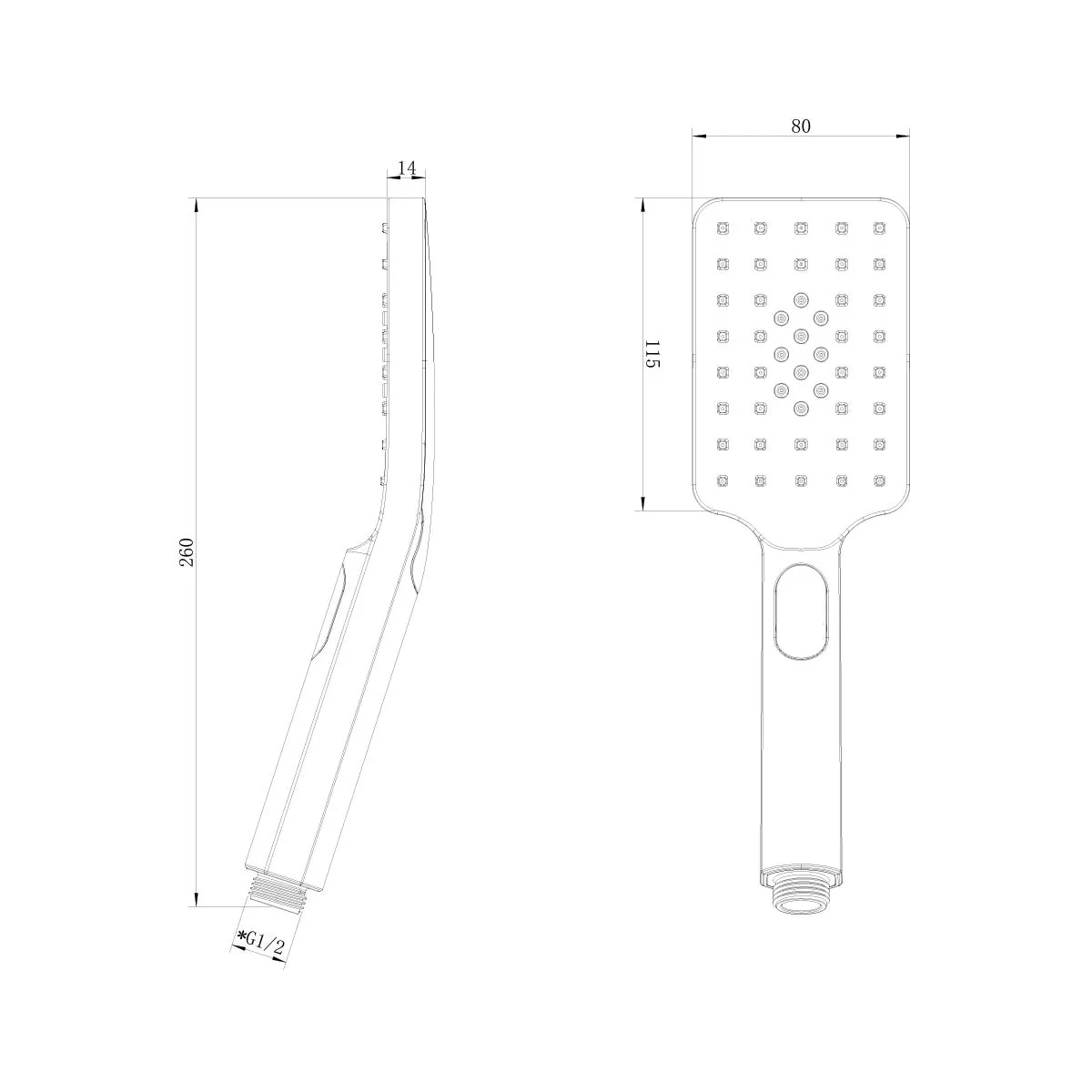 Габаритная схема Душевая лейка Lemark LM8123BL