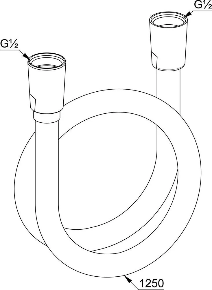 Габаритная схема Душевой шланг Kludi Logoflex 6105505-00