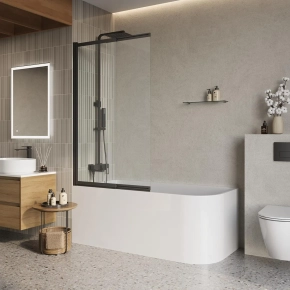 Шторка на ванну BelBagno Luce VF-11-100/145-C-NERO 