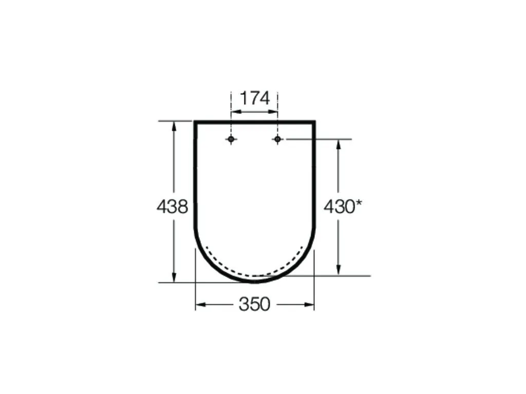 Габаритная схема Крышка-сиденье Roca Debba 801B2200B soft close