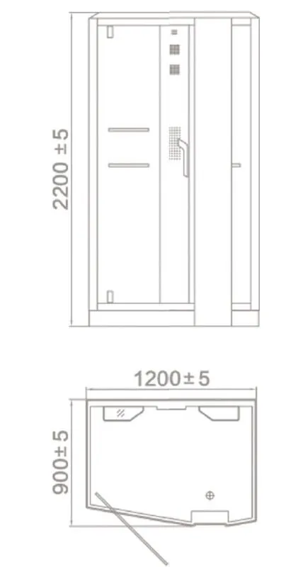 Габаритная схема Душевая кабина Orans 89105LS