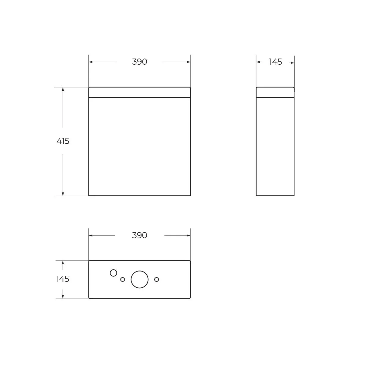 Габаритная схема Унитаз-компакт BelBagno Sfera-R BB2141CPR/BB870SC безободковый