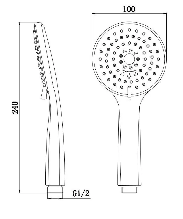 Габаритная схема Душевая лейка BelBagno Nova BB-D1C5